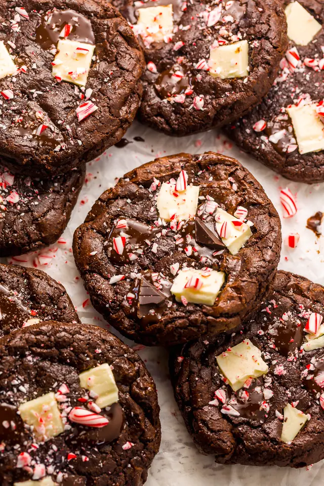 Double Chocolate Peppermint Fudge Cookies