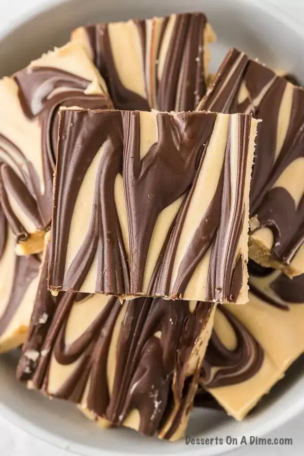 Tiger Butter Fudge by Desserts on a Dime