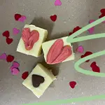 valentine's day white chocolate fudge