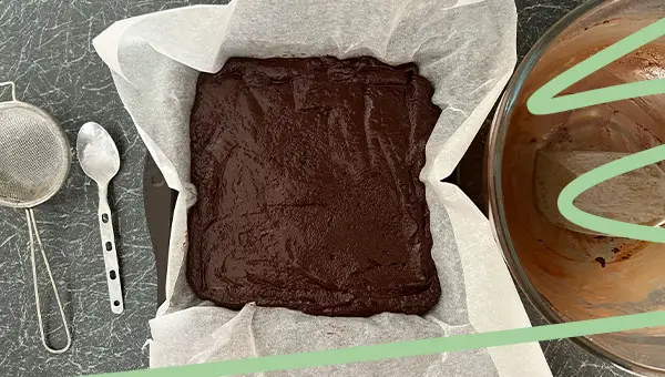 smooth vegan fudge in baking tray