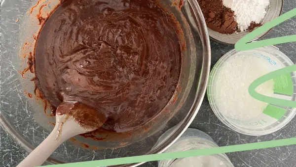 sift your powdered sugar and espresso powder into the fudge mixture and stir thoroughly to combine