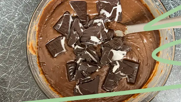 melt after eights into chocolate fudge
